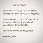 Nebahat Çehre Instagram - 🙏 Canım Anneme Veda ...