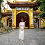 Neha Chowdary Endluri Instagram – One with the Vietnamese dress ! 🤍 #swipe 

#neha_nani #nehachowdary #vietnam #pagoda