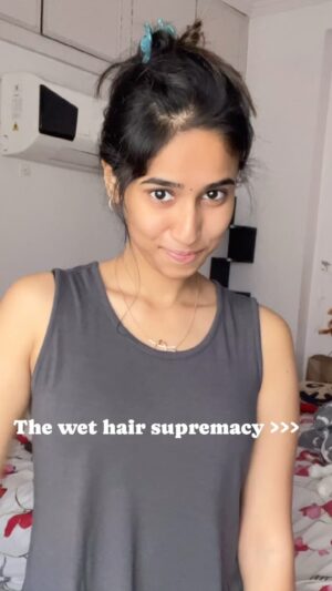 Neha Chowdary Endluri Instagram - Wet hair 🤍  #neha_nani #reels #nofilter #trending