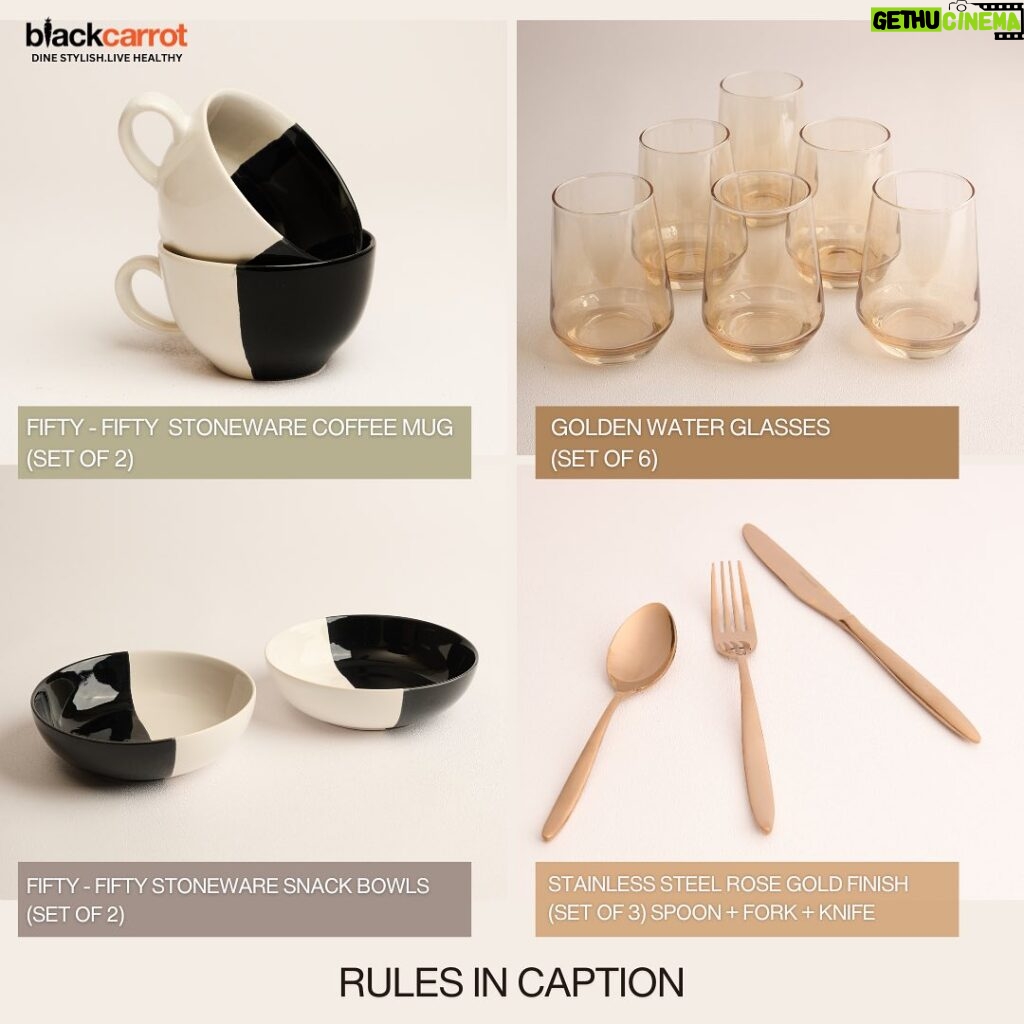 Neha Dhupia Instagram - GIVEAWAY ALERT: Celebrate Mother’s Day in Style with @blackcarrot.in 🌟 It’s dinnerware season, and we’re excited to announce our Mother’s Day giveaway! 🎁 2 lucky winners will have the chance to win an exquisite gift worth Rs. 8,000 from BlackCarrot, comprising of: ✨ Golden Water Glass Set of 6 ✨ Fifty-Fifty Snack Bowl Set of 2 ✨ Fifty-Fifty Coffee Mugs Set of 2 ✨ RoseGold Cutlery Set of 3 Participating is easy: ✨ Follow @blackcarrot.in on Instagram. ✨ Engage with 3 posts on @blackcarrot.in page 📅 Hurry, the giveaway ends on May 11th, 11:59PM! Winners will be revealed on May 12th(Mother’s Day) Don’t miss this chance to elevate your dining experience and make this Mother’s Day truly special! Good luck to all participants! 🍽✨ #MothersDay #NoBonesNeha #Dinnerware #BlackCarrot #GiveAway