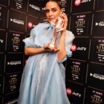 Neha Dhupia Instagram - Thank you @realbollywoodhungama for awarding me with THE MOST STYLISH MOULDBREAKING TALENT OF THE YEAR - FEMALE … When I was leaving home last night all dressed in my ice 🧊 blue outfit our baby girl said “ma you look like , ELSA “ … and I smiled back and said this Elsa Wil be home soon and tuck into bed with you. ♥️ Between being a princess in my baby girls eyes and breaking moulds jus by not trying to fit into any is where the magic 🪄 happens. . . Be urself , caus eventually that’s all that matters. Thank you @realbollywoodhungama @rohitkhilnani Neeraj sir @idohungama , Suleimaan sir @suleman_mobhani , Ryan @z3_us and the entire team for working tirelessly and putting up such a great show … this award means so much. 👗- @reik.studio 💄 - @sonicsmakeup @fouzikazi_makeupndhair @kapilcharaniya 📸