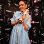 Neha Dhupia Instagram – Thank you @realbollywoodhungama for awarding me with THE MOST STYLISH MOULDBREAKING TALENT OF THE YEAR – FEMALE … 
When I was leaving home last night all dressed in my ice 🧊 blue outfit  our baby girl said “ma you look like , ELSA “ … and I smiled back and said this Elsa Wil be home soon and tuck into bed with you. ♥️
Between being a princess in my baby girls eyes and breaking moulds jus by not trying to fit into any is where the magic 🪄 happens. . . 
Be urself , caus eventually that’s all that matters. 
Thank you @realbollywoodhungama @rohitkhilnani Neeraj sir @idohungama , Suleimaan sir @suleman_mobhani , Ryan @z3_us and the entire team for working tirelessly and putting up such a great show … this award means so much. 
👗- @reik.studio 
 💄 – @sonicsmakeup 
@fouzikazi_makeupndhair 
@kapilcharaniya 📸