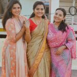 Neha Menon Instagram – THE SISTERS from #Lakshmi sets!♥️ 
#lakshmionsuntv