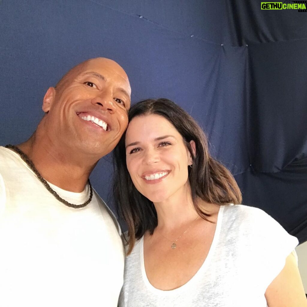 Neve Campbell Instagram - I'm soooo excited!!!! I got cast in a fantastic film with this amazing man! The film is called Skyscraper and we start shooting in 6 weeks. I'm just over the moon! The Rock and his team were so incredibly kind and supportive when I met them all last week. I'm so grateful to be getting to work with people who value kindness and fun and a great work ethic in this business. @therock #dwaynejohnson