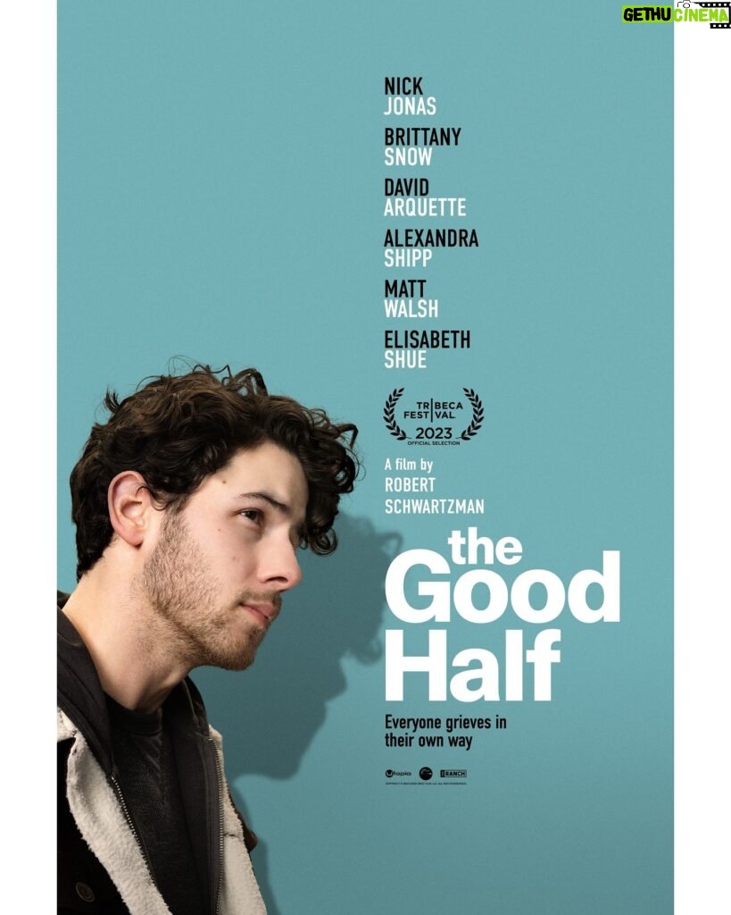 Nick Jonas Instagram - Announcing @robertschwartzman’s THE GOOD HALF, starring @nickjonas in his first leading role, with @brittanysnow @davidarquette @alexandrashipppp @mrmattwalsh and Elisabeth Shue. The newest addition to @utopiamovies 💫 @fathomevents will host exclusive nationwide sneak preview screenings July 23rd and 25th in 900 theaters across the country. ‘The Good Half: An Evening with Nick Jonas and Robert Schwartzman’ will feature an exclusive virtual conversation with Nick and Robert, moderated by special guest @kiernanshipka. Learn more at fathomevents.com