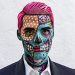 Nicole Faulkner Instagram - Throwback pop art zombie makeup on @raymondbraun 👻 #halloween #halloweencostume #zombiemakeup #facepaint #halloweenmakeup