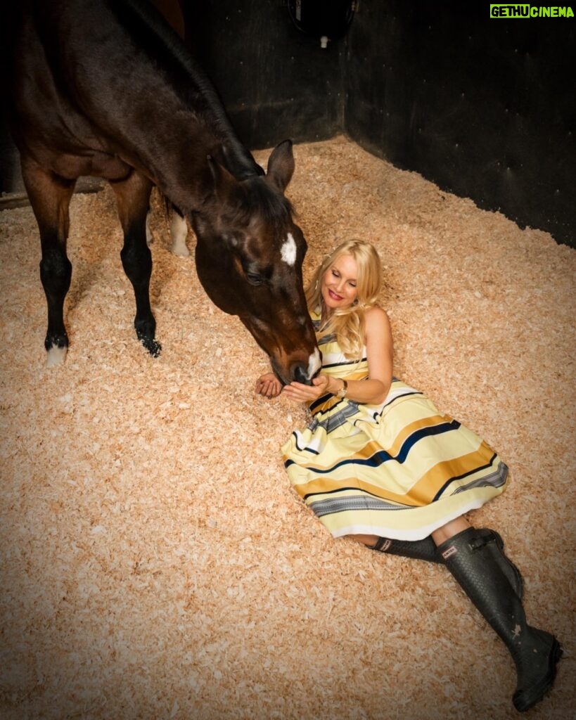 Nicollette Sheridan Instagram - Chillin’ with my pony... 🥰 #horse #equestrian #family
