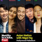 Nigel Ng Instagram - It’s official - I’m hosting @netflixisajoke Asian Nation with these amazing comics 🧡 ONLY tickets left for Hollywood Palladium (May 9), link in bio 🔥 Nieces and nephews, wear orange if you wanna get roasted. Regent Theater (May 7) is already SOLD OUT! See you there at both shows