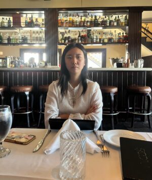 Nina Lu Instagram - one sister has been wanting to try steak tartare for 5 months, 
the other sister owes the first sister a birthday gift,
✨steak tartare for lunch✨