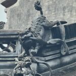 Nina Lu Instagram - My newest obsession is the fact that every traditional Chinese Lion statue pair has a female lion with a baby lion under her paw and a male lion with a ball under his paw!!! (Because women raise the young and men… get to play basketball??? 😀)