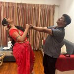 Niranjana Anoop Instagram - Love this part about the stage ♥️🫶🏻 @lushlife_radhu_bridal.makeup lurvedddd the look ❤️🫶🏻 #dancerlife