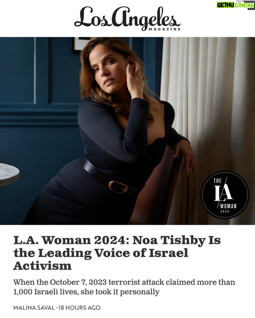 Noa Tishby Instagram - I’m honored to be featured in @lamag’s L.A. Women of 2024. Thank you @malinasaval for this great story. And thank you everyone who made this happen. 💙 #bringthemhomenow Link in bio 🔗 EDITORIAL CREDITS Editor in Chief: @shirleyhalperin Written by: @malinasaval PHOTOSHOOT CREDITS Photographed by: @lenkaulrichovaphoto Creative Direction: @guerin_ad Hair & Makeup: @yanivkatzav Location: @fairmontmiramar STYLE CREDITS Dress: @motherofall_official Jewels: @rachieshnay @jennablakejewelry T-shirt: @atawear2016 Suit: @nililotan