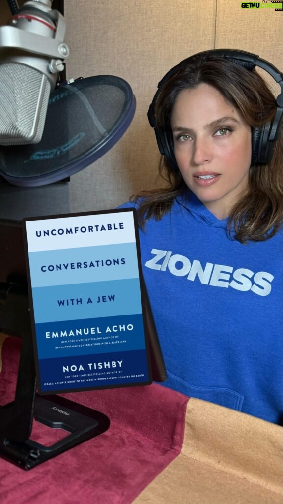 Noa Tishby Instagram - Uncomfortable Conversations with a Jew is available for preorder now. @noatishby and @emmanuelacho are recording the audio for their new book. Listen to hear a few lines read by Noa. Produced by @YoavDavis for #DavisMedia Top by: @zionessmovement