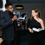 Noa Tishby Instagram - The NYC book launch of “Uncomfortable Conversations with a Jew” with @emmanuelacho. Thank you @tizzielisch for hosting us. Dress: @nililotan Make up: @lisaaharon Hair: @paulwarrenhair Style: @yaelquint