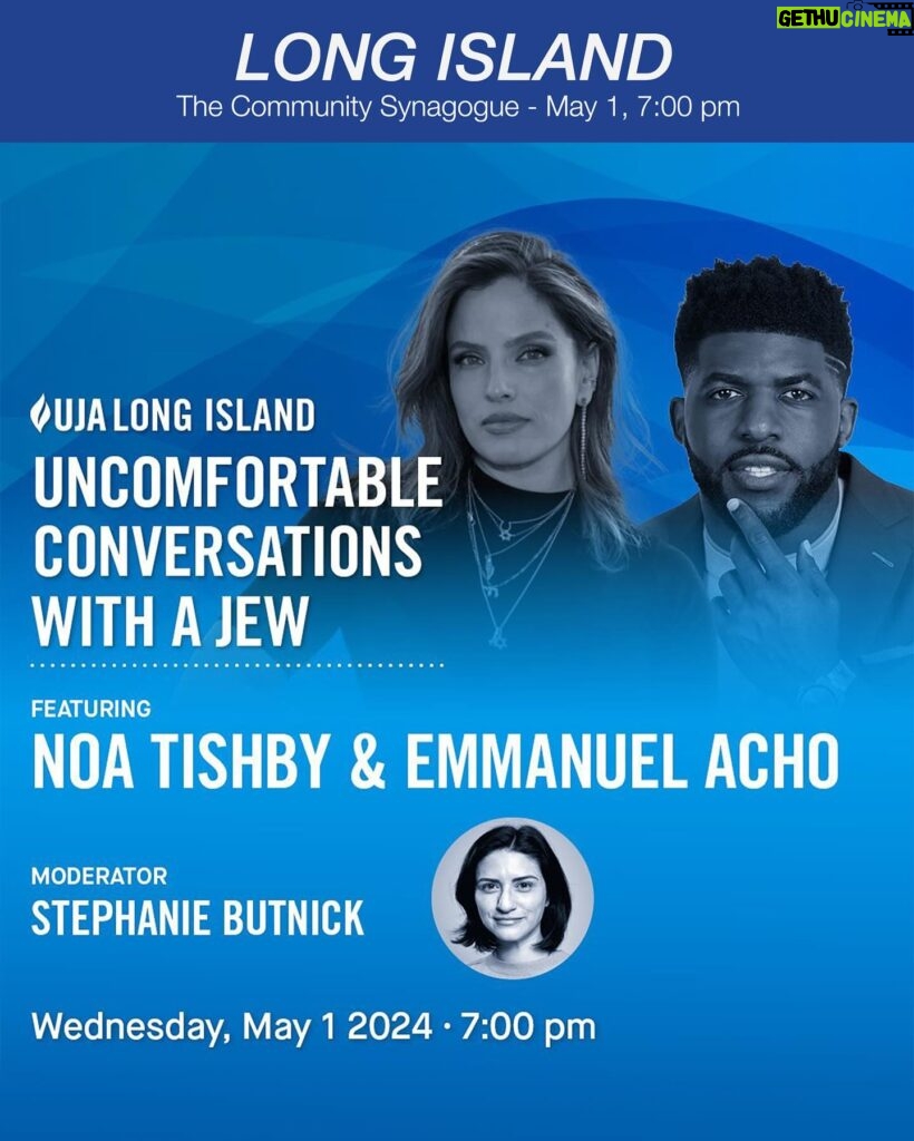 Noa Tishby Instagram - ANNOUNCEMENT: I’m hitting the road with @emmanuelacho to talk about our new book, “Uncomfortable Conversations with a Jew”. I’ll be in NYC, Philly, LA, and Long Island. And there will be some awesome moderators too, including #BretStephens @mandanadayani @yoavdavis and @sbutnick. Head over to my stories to get your tickets now. See you soon! To get my kibbutz Nir Oz T-shirt and many more @haachim_restaurant