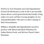 Nyle DiMarco Instagram - Ecstatic about this and to work with the incredible @neilmeron on this @NBC series!! ‘Look At Us’ is an ensemble drama about a multi-generational Deaf family, living under one roof, and their hearing daughter-in-law and granddaughter who move in after a change in their circumstances.
