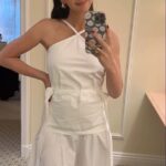 Olivia Munn Instagram - 🖤🤍 Dress: @proenzaschouler Coat: @therow Boots: @paristexas_it Earrings: @_jennybird Styled by: @laurenjeworski Makeup: @dianebuzzetta Hair: @justinemarjan Nails: @nailsbyshige