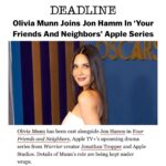 Olivia Munn Instagram – Moved into the neighborhood. @appletv
