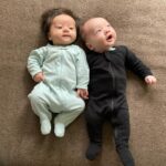 Olivia Munn Instagram - Penny Levy Malcolm Mulaney, 8 weeks old, born hours apart and across the hall from each other. #meetcute