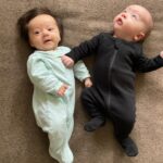 Olivia Munn Instagram - Penny Levy Malcolm Mulaney, 8 weeks old, born hours apart and across the hall from each other. #meetcute
