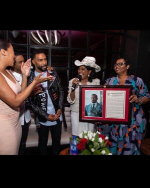 Omari Hardwick Instagram - You have made me smile, You have made me cry tears of joy & pride, You have chosen to often honor a lil ole dusty boy from the dirty south who God birthed with a clean purpose…..
TODAY on this day of your birth-i want to honor You….mountain of a God fearing woman, mother (& equally to me), teacher, mentor, philanthropist, activist, creator, policy maker, game changer, trailblazing, congresswoman, “SHERO”!! 
🦅
With moxie, courage, bravery & boldness….you have often chosen the path of most resistance & with your own level of “good trouble” & eye on the prize…..seen your way to victory. As a culture, as a community, as a country, and as a world…we are ALL better because of this fire & LOVE inside of you. But maybe none…..more than me. May this go round the sun be your wildest & BEST yet! Happiest WORTHday my incomparable Mama Freddi. I am so thankful God, & your folks brought you to us!
 🙏🏾💖😘🎉🙇🏾