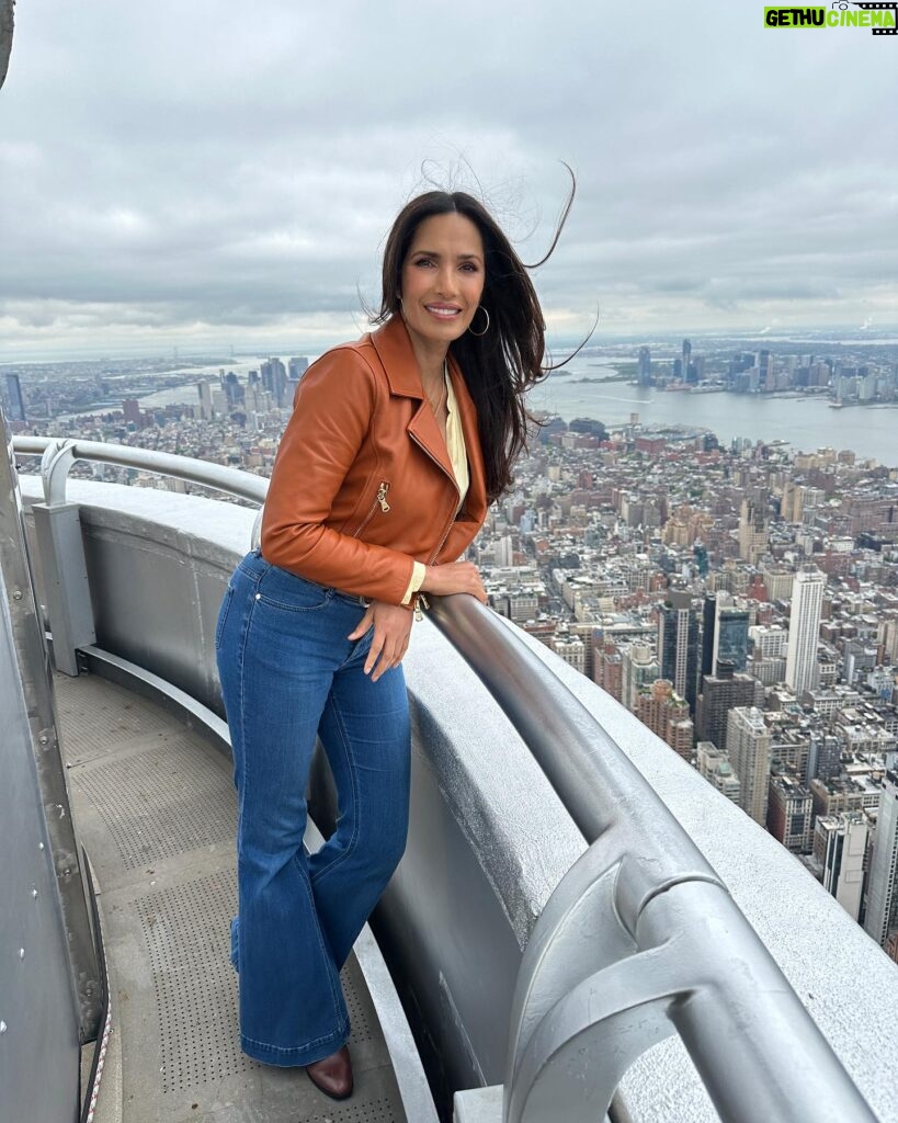 Padma Lakshmi Instagram - Happy AAPI Heritage month! I didn’t even know that this was an experience I could have. Such a treat to light up the @empirestatebldg with @goldhouseco this morning. Look for the gold lights tonight, NYC!!