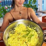 Padma Lakshmi Instagram – Nimbu rice or lemon rice is so delicate, delicious, AND vegan! Much like coconut rice, this dish can come together so quickly using day old basmati rice and pantry staples. If you’re making it with freshly cooked rice, simply spread out the rice in a platter to cool down so that it becomes less fragile before adding it to the pan. Enjoy!!