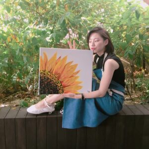Park Soo-jin Instagram - 오늘의 마이팔레트는 해바라기🌻🌻 #마이팔레트#아트클래스#힐링#커피마시며#음악들으머#그림그리기#해바라기#좋다