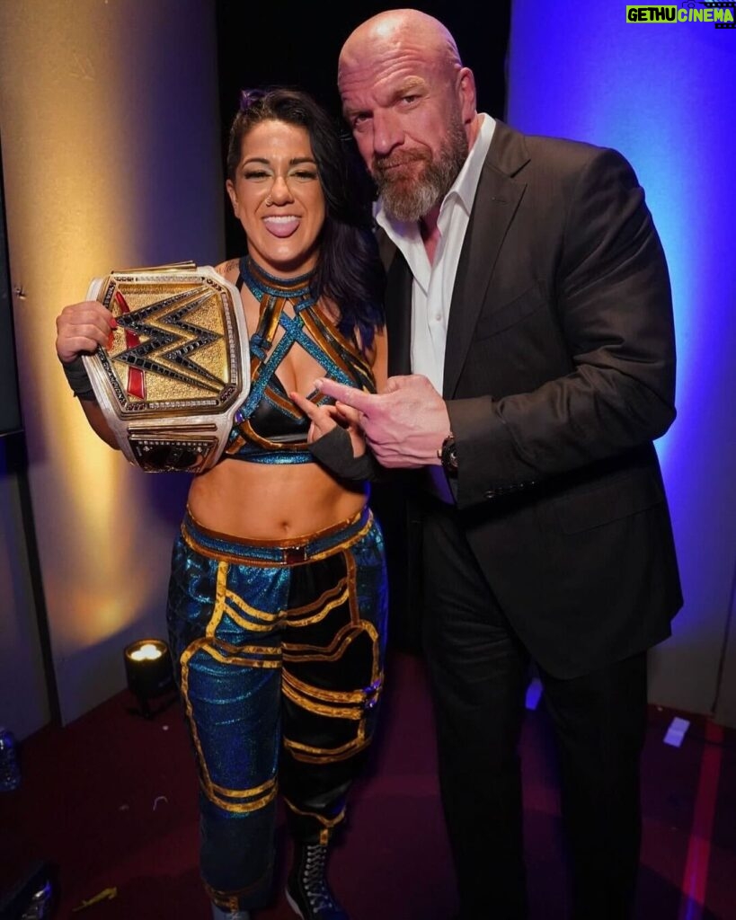Paul Michael Lévesque Instagram - She was serenaded to the ring by the #WWEUniverse in Lyon… and she’s leaving with her championship in hand. Congrats to WWE Women’s Champion @itsmebayley on a big win tonight at #WWEBacklash France.