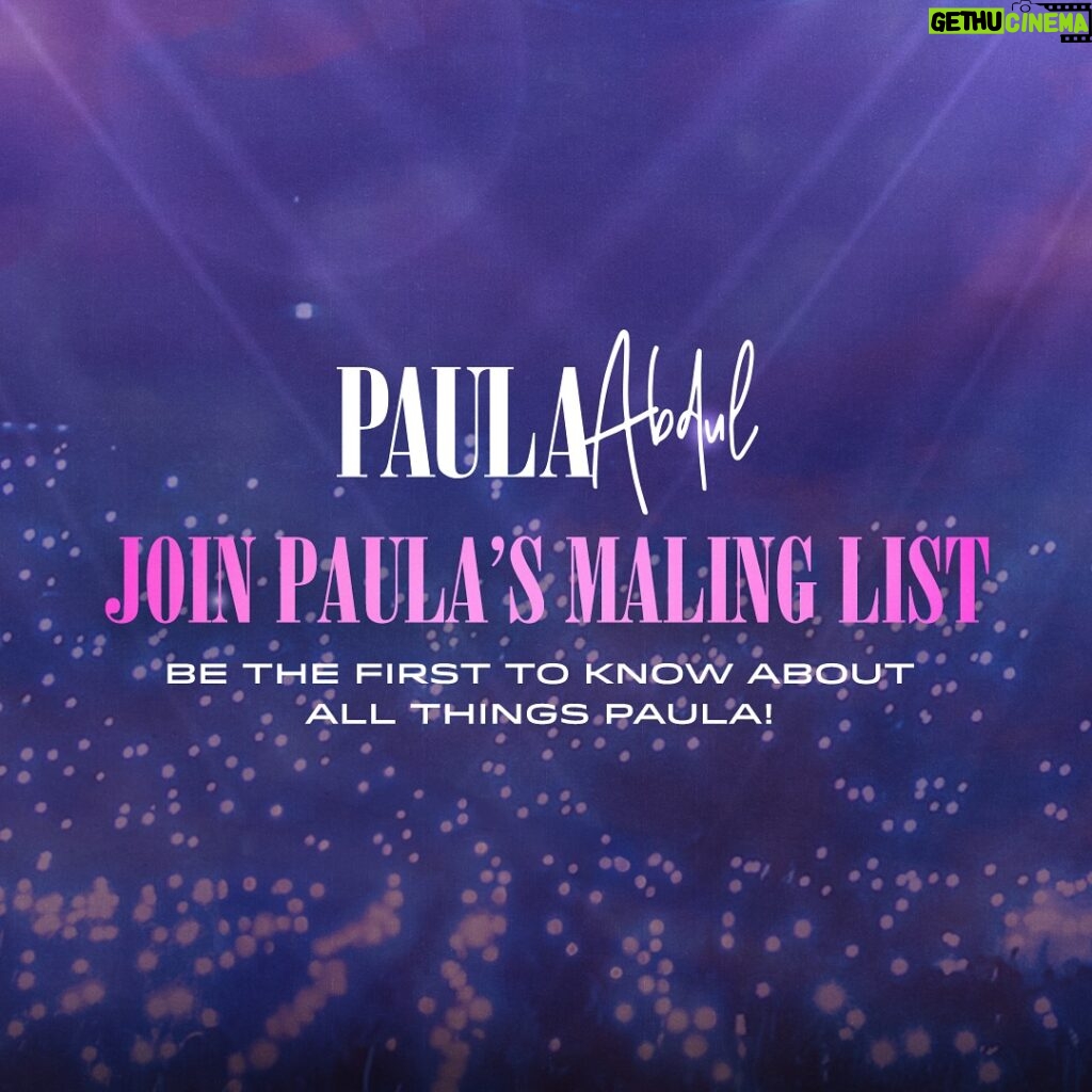Paula Abdul Instagram - Let’s stay in touch! Be the first to know about all of the exciting things I can’t wait to share with you this year when you sign up for my exclusive mailing list at the link in my bio 💌 XoP