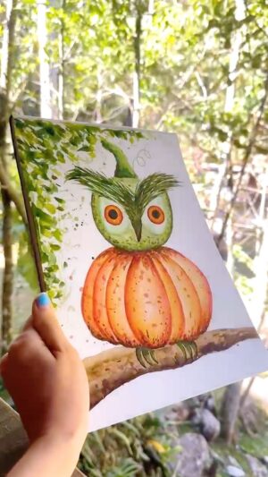 Paula Stephânia Instagram - Pintando meus sonhos. A inspiração pode vir até do mais profundo do nosso subconsciente! Sonhei com essa Aboboruja que tentava me dizer algo… o que será? 🤔