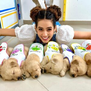 Paula Stephânia Instagram - ALERTA DE EXTREMA FOFURA! 🥹😍🎨
Vídeo novo no canal! Pintei 8 roupinhas pra 8 filhotinhos de Goldennnn! Aiiii não! Tô muito apaixonada!!! Quase não consigo devolver pra minha vizinha!!! 
🎬YouTube.com/@ PaulaStephania