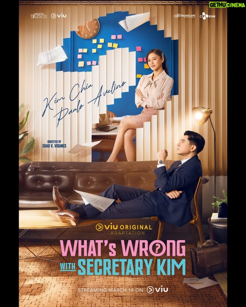 Paulo Avelino Instagram - Here ya go! We’ve finally unveiled the #WWWSKOfficialPoster 🥰 A few more weeks to go before the official premiere of #ViuOriginalAdaptation #WhatsWrongWithSecretaryKim streaming this March 18. Watch it exclusively on Viu! #KimPau #KimPauOnViu