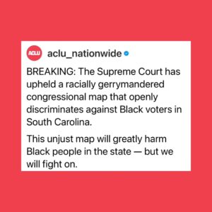 Peppermint Instagram - REMEMBER THIS injustice at the polls in November. We need to elect a Congress that will pass the John Lewis Voting Rights Advancement Act.

Join @aclu_nationwide in protecting the right to vote at the link in my stories.