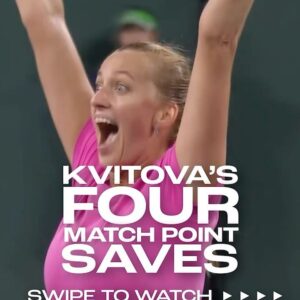 Petra Kvitová Instagram - That fourth match point save 😳

INCREDIBLE fighting spirit from @petra.kvitova 🙌

Through to the last eight in #TennisParadise!