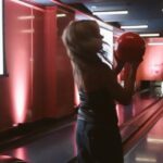 Pressley Hosbach Instagram - i can’t bowl tbh best night w/ @rarebeauty 🎀💗 Los Angeles, California