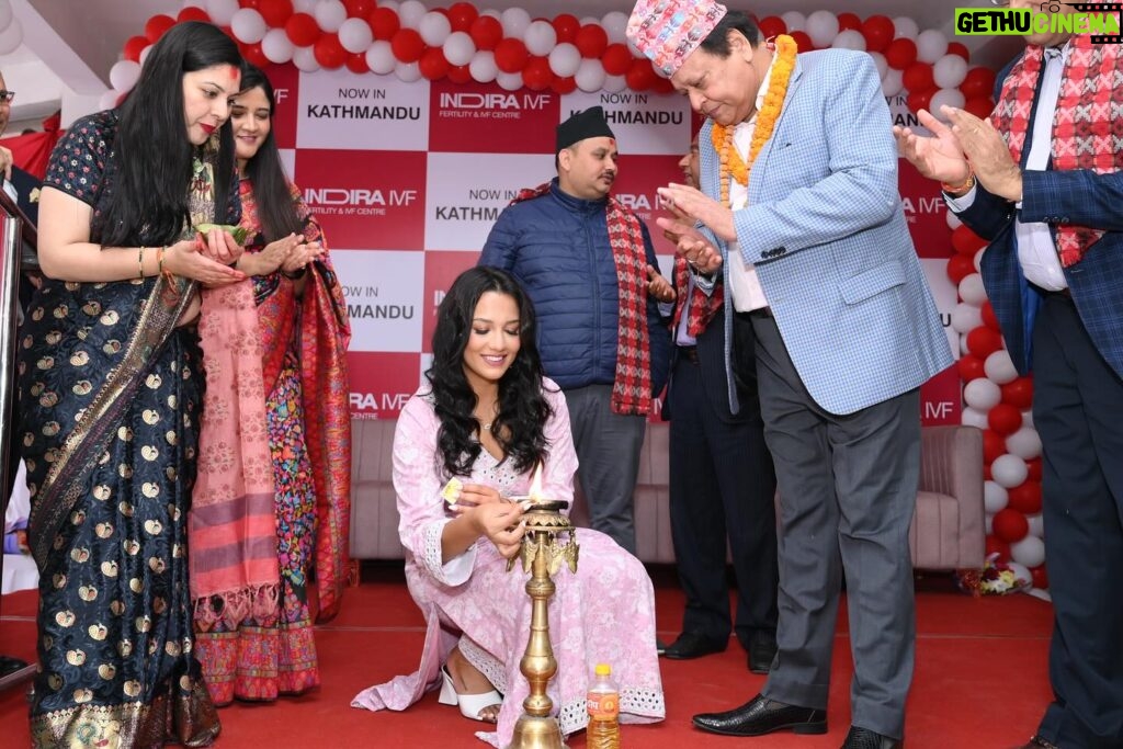 Priyanka Karki Instagram - At the inaugural ceremony of Indira IVF ☺️ Congratulations and best wishes 💕 Wearing @siwangiofficial Muah @shradha_maskey @asmita_hmua