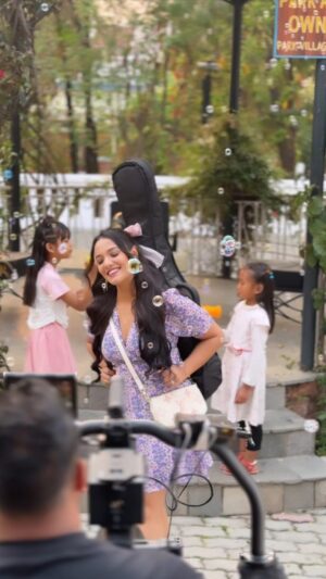 Priyanka Karki Instagram - Shoot ko behind the scenes! 
Had so much fun filming this one ♥️☺️
लुकाऊने ठावै छैन 🦋
