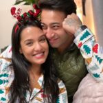 Priyanka Karki Instagram – Our Annual Christmas Dinner at Ayanka Niwas ♥️
What a beautiful night ✨ 

Thank you for our beautiful matching PJs @hygge_wears 🦋

Vlog out on my Official YouTube Channel 🖤
Link in bio 💜