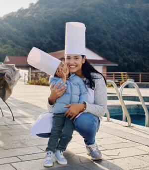 Priyanka Karki Instagram - Had the most beautiful staycation at @chandragirihillsofficial ♥️
Thank you for having us for your annual cake mixing!

Full vlog is out!
Link in bio 🖤