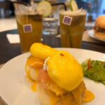 Purnima Instagram - Thanks @comptoirsrichard_bd 🙏🏼😊 #salmoneggsbenedict #doubleshotespresso #cozyplace #icedteas 😌