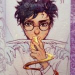 Qing Han Instagram - "I open at the close..." • #flashbackfriday this picture because there's been an influx of people passing this around without credit and cropped out my watermark recently 😔 I'm okay with people copying or reposting my art, but please credit me~! Tag and credit me. Please. Thank you. • Ps. When reposting art from unknown artists, passing it through Google reverse image search can often yield the artist. Please respect artists' hard work, time and effort. Thanks lots! (Probably preaching to the choir but I gotta try 😣) • • • #potterhead #harrypotter #deletingsometime #duringGalleryCleanup