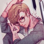 Qing Han Instagram - • ‌ ‌ ▲ ▲▲ Drew me some Kpop boy Link 😆. Had a lot of fun with the tattoos too~ (I finally drew a boy!! Lolol~) • I've been into Kpop for a while now haha~ I didn't even realize until I knew most Kpop songs and popular groups and idols 😂~ how did this happen 😆~ Do you guys like Kpop, jpop or even cpop? My fav artists are k Will, M flo, and Jay Chou (k, j and c pop respectively lol). Although I really like watch the bts boys cause they're super pretty...Kookie is so cute...? 😆 I also really love rapmon. Apparently he's super smart which is pretty fucking hot 😍~ Tattoos style is inspired by @zihwa_tattooer 💕
