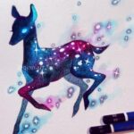 Qing Han Instagram - Space Bambi 🌌✨ • • • An oldie I'm trying some colours on. I still need to do this in watercolour 😂~ I'm so tired. I just don't seem to want to go to bed these days. Kinda stressed out.... #throwback