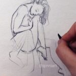 Qing Han Instagram - 💘💔 • Some practice. I used to love going to actual life drawing sessions, with conte and newsprint in hand and fighting for seats (where are my Sheridan folks at? Lol). I gotta practice more holding the pencil this way haha. This kind of pencil holding is really good for larger pieces since the movement originates from the wrist~ • I know there's a weird stigma around nude art, especially on a mostly-none-artist site like Instagram, but...I dunno; I've always found the human form so beautiful. I hope those of you guys who dislike it can sort of feel what I feel when I draw the human form, watching this video 😊. For me it's nothing sexual or even sensual, trying to find the right stroke along the blank paper and seeing where the form is...it's just beautiful ✨✨. Well, when it turns out right hahaha 😆 • Life drawing photo reference used~ it was on one of those timed life drawing photo sites, where you can set a time and it'll automatically switch photos after a set time. There's quite a few out there haha~ • Music - dance now by Clazziquai
