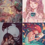Qing Han Instagram - My fav 4 of this year ✨ which one's your fav? Things I accomplished this year: didn't die during heart surgery. ... .. . That's about it? Lololol I mean that's pretty good I guessss if the worst thing is to just die. Lmao. Tbh tho I was gonna do a fav 9 this year (I'm not too into the #bestnine stuff after years of that haha), but then I realized....I had pretty much just enough for 9 squares...I drew so little this year...honestly that made me so depressed 😭😭 This year made me so pessimistic and even nihilist lmaoo. I can't even really "look forward" to next year cause I'm too scared to hope for the best lol. I feel it's better to just prepare for the worst 😂😂. But I'm not ready lmfao 2019 don't kill me okay??!😂😂😂 happy New Years guys 😂🎉🎉🎊🎋 • • #art #illustration #2018