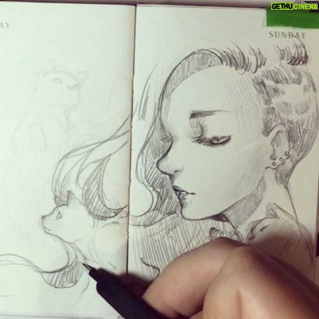Qing Han Instagram - Severely art blocked😭 so here's a quick shitty 15 minute sketch 😆 Happy cat day? Didn't have reference for the cats and I haven't drawn animals in a really long time...gotta brush up on everything.... Some peeps have asked to see a video of me sketching but my more detailed stuff is usually takes a long time and sometimes I take it to work with me, so filming is quite impossible. Same with colouring stuff. Sorry guys, I hope you're okay with just this 😅 Currently I'm in the "I hate everything my pencil touches" phase so I'm just gonna go to bed... 🎼🎶 Music by Junichi Kamiyama