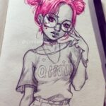 Qing Han Instagram - 👓💄 • Wish I could colour my hair often into different colours 😆~ but my super thin hair would probably just die. Thank you guys for 900k! I forgot to say before but yea :D~ I'll do a #sketchme event soon, hopefully 😊~ Should I do it before the holidays or after?