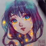 Qing Han Instagram - Radioactive tears ⭐️ • • • First, thank you guys for 1.4m 😱👯~! I got some people calling me weird for drawing crying girls so much and it just makes me wanna draw them even more cause I gotta weed out the rude people 😂~ My heart's been palpitating and skipping beats yesterday and today constantly and it feels so bad arghhhh "orz....I'm so tired these days, and not feeling the urge to draw at all 😭. Sorry ;-;