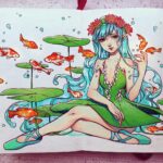Qing Han Instagram - Koi Pond ballet~🐟 • • • Fixed her face that I didn't like, and finished colouring her. I'm starting to really like the result of how I colour skin nowadays, haha 😳☺️~ My mood hasn't been very good these days...been feeling really suffocated and tired all the time 😣...I think it kind of transferred onto the drawing cause she wasn't supposed to have this expression...haha... • But I do want to celebrate and thank you guys for hitting 888k somehow...I might do a sketchme soon. Haha I keep saying that but I swear I will do it. Within the next 3 months. 😆 interested? Maybe? @-@